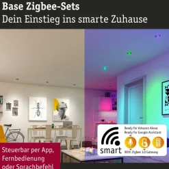 Paulmann Coin Base LED indbygningsspot sort 3 RGBW ZigBee