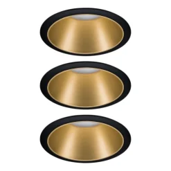 Paulmann Cole LED-spot, guld-sort, 3-pak