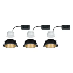 Paulmann Cole LED-spot, guld-sort, 3-pak