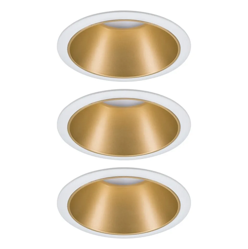 Paulmann Cole LED-spot, guld-hvid, 3-sæt