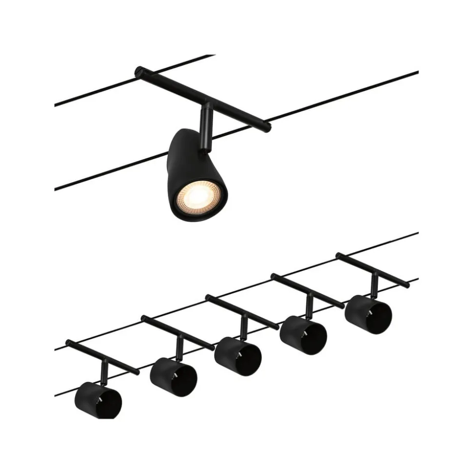 Paulmann Cup wiresystem basissæt 5 lk, mat sort