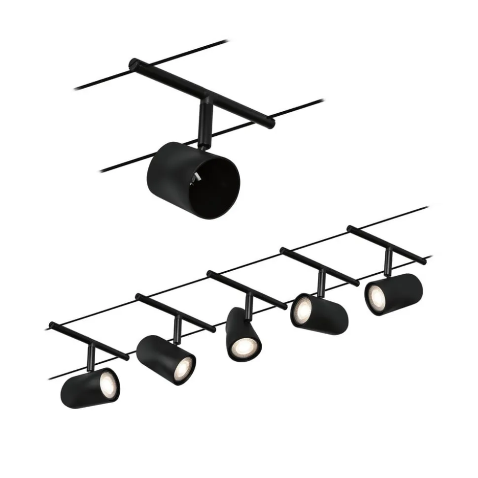 Paulmann Cup wiresystem basissæt 5 lk, mat sort