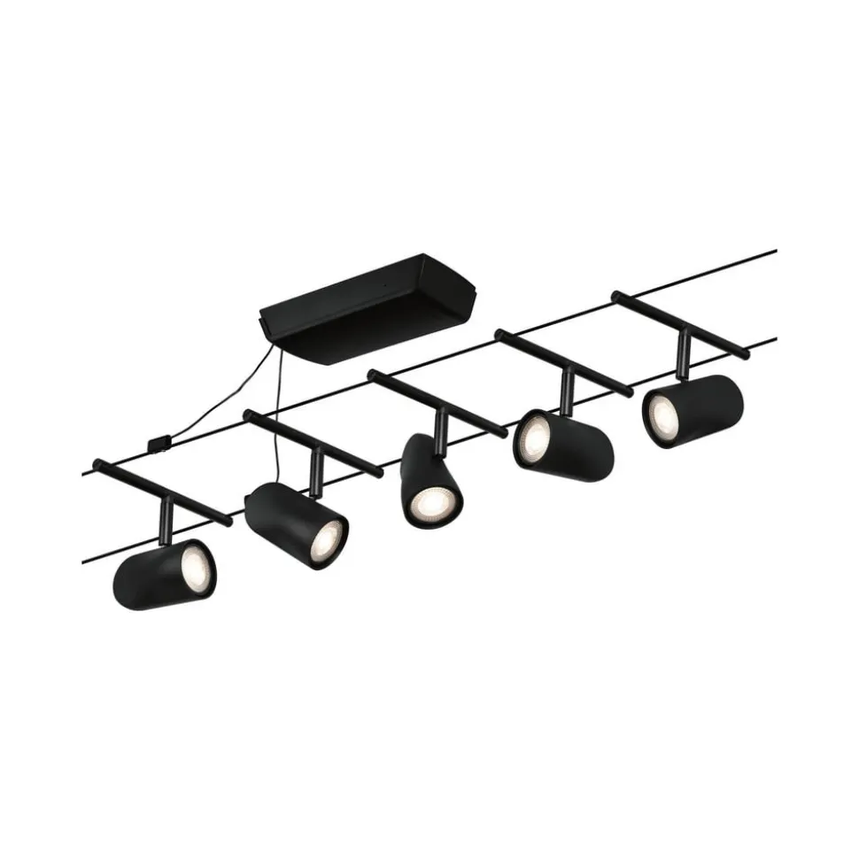 Paulmann Cup wiresystem basissæt 5 lk, mat sort