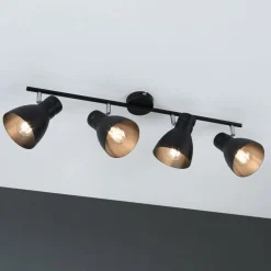 Paulmann Davy loftlampe, sort, 4 lyskilder