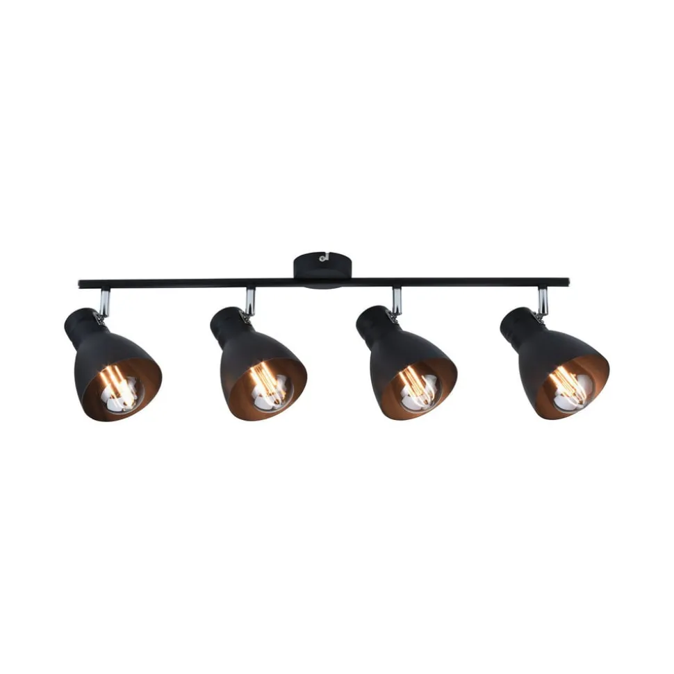 Paulmann Davy loftlampe, sort, 4 lyskilder