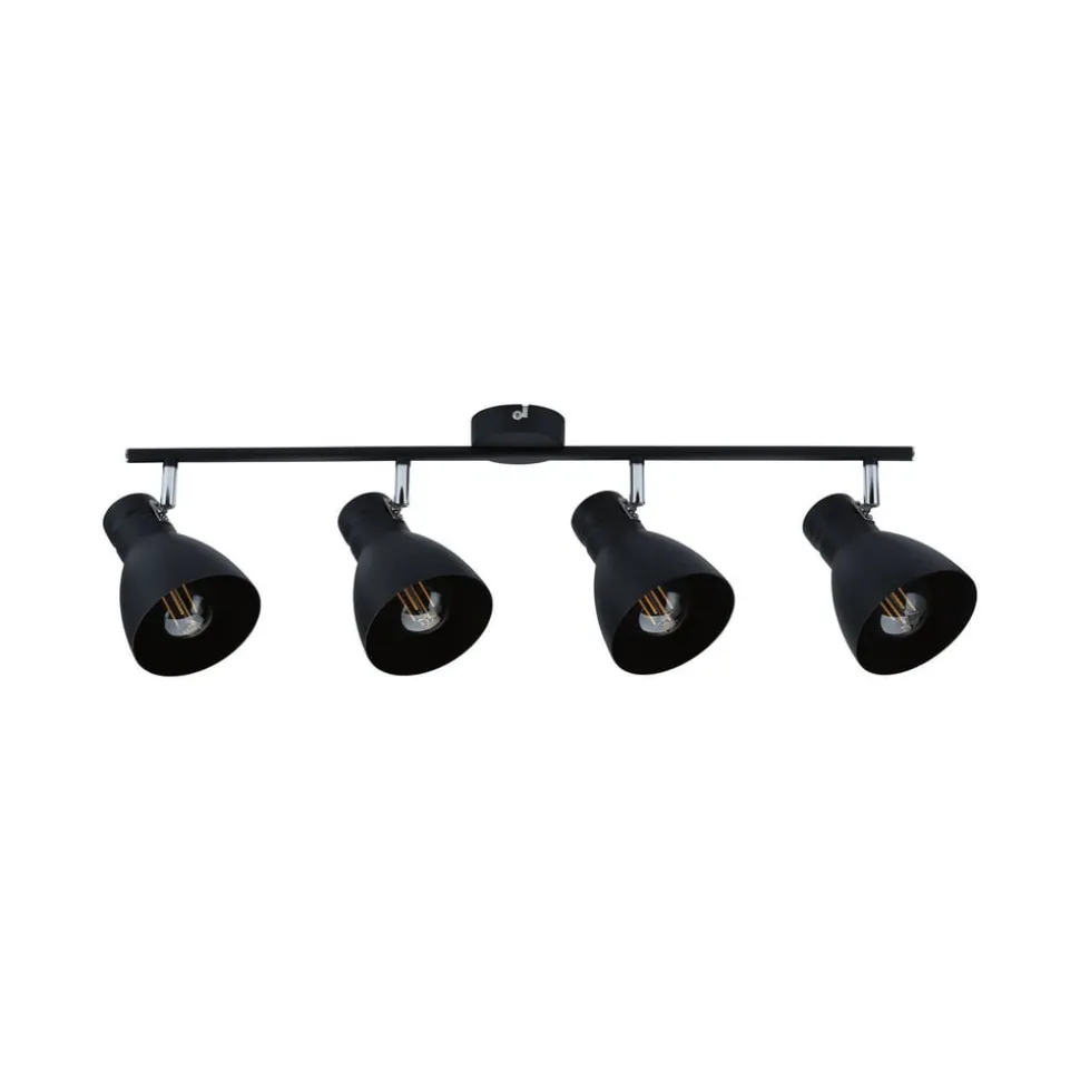 Paulmann Davy loftlampe, sort, 4 lyskilder
