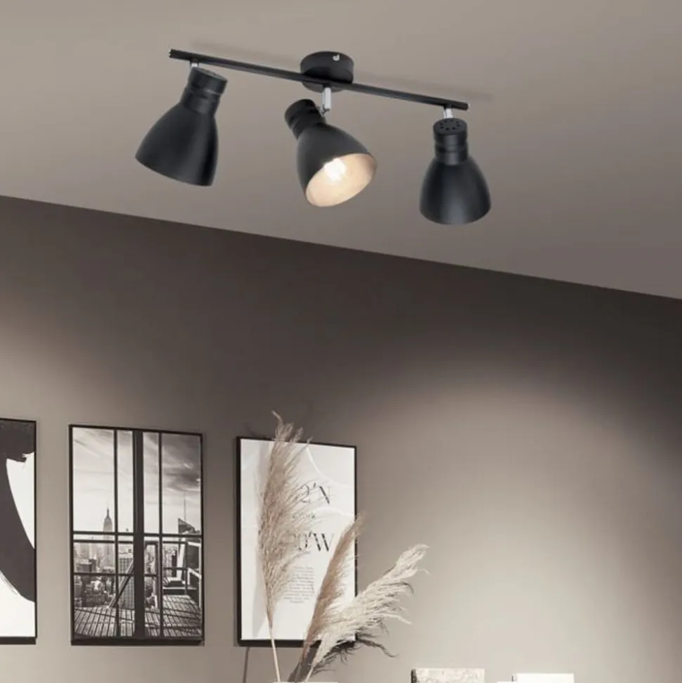 Paulmann Davy loftlampe, sort, 3 lyskilder