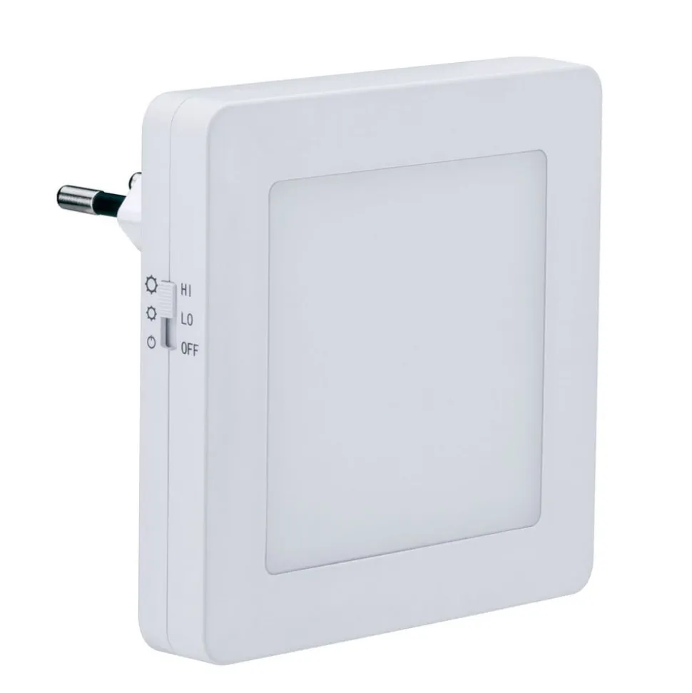 Paulmann Esby LED-natlampe, stikkontakt, kantet