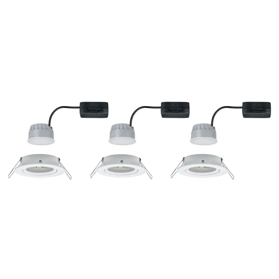 Paulmann 3-faset spot Nova Coin rund, drejelig, hvid