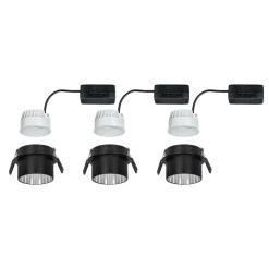 Paulmann Gil LED-indbygning, mat sort/jer, 3 stk