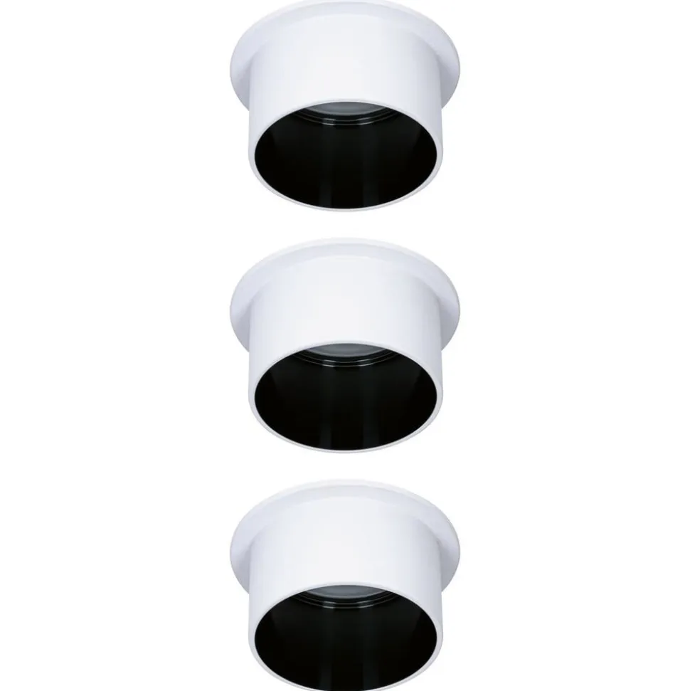 Paulmann Gil LED-indbygning, hvid/mat sort, 3 stk