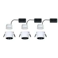 Paulmann Gil LED-indbygning, hvid/mat sort, 3 stk