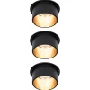 Paulmann Gil LED-indbygning, mat sort/guld, 3 stk
