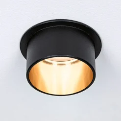 Paulmann Gil LED-indbygning, mat sort/guld, 3 stk