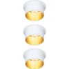 Paulmann Gil LED-indbygning mat hvid/guld, 3 stk