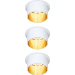 Paulmann Gil LED-indbygning mat hvid/guld, 3 stk