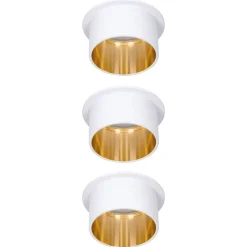 Paulmann Gil LED-indbygning mat hvid/guld, 3 stk