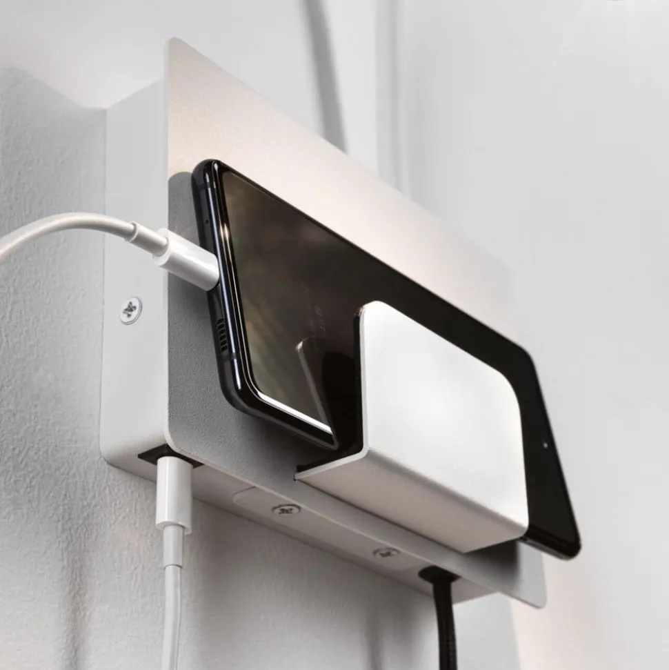 Paulmann Halina USB LED-væglampe, fleksibel arm hvid