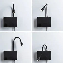 Paulmann Halina USB LED-væglampe, fleksibel arm sort