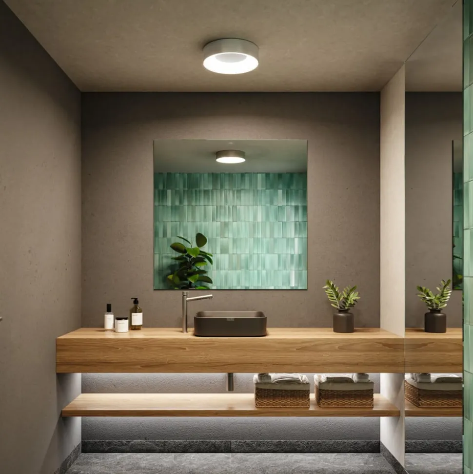 Paulmann HomeSpa Casca LED-loftslampe, hvid/aluminium, IP44