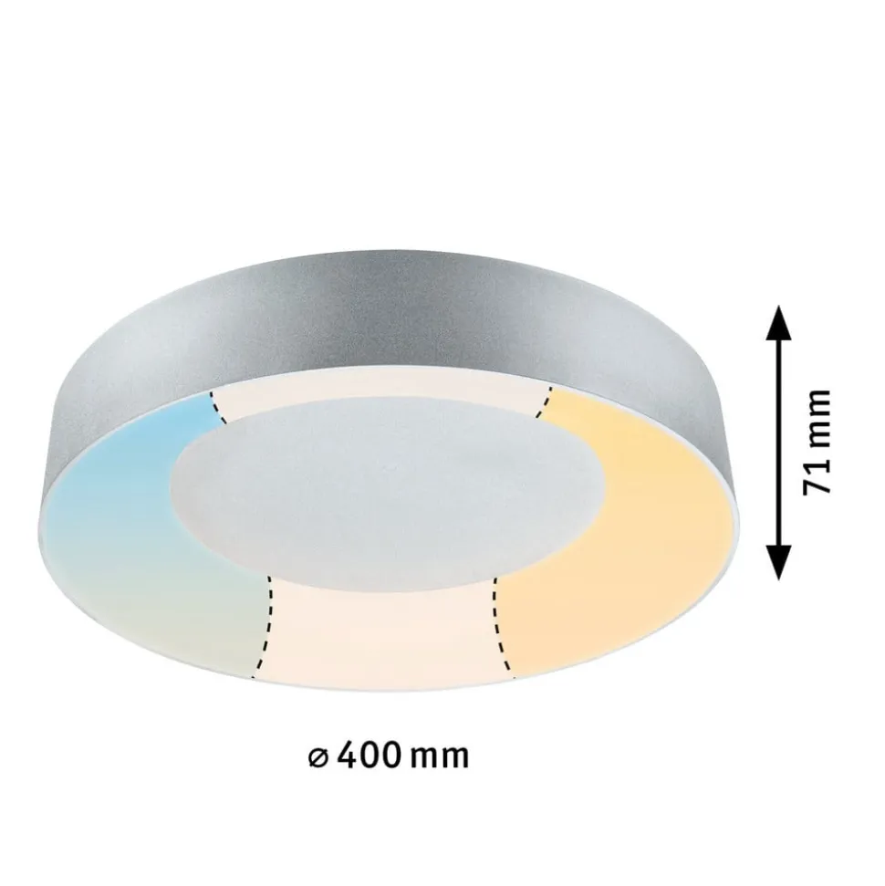 Paulmann HomeSpa Casca LED-loftslampe Ø40cm, hvid/aluminium, IP44