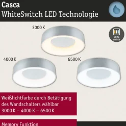 Paulmann HomeSpa Casca LED-loftslampe Ø40cm, hvid/aluminium, IP44