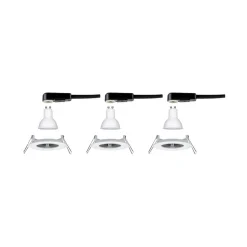 Paulmann indbygningslampe Nova, hvid Ø 8 cm GU10-LED IP44 3-pak