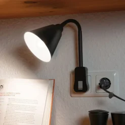 Paulmann Junus stiklampe med fleksibel arm, sort