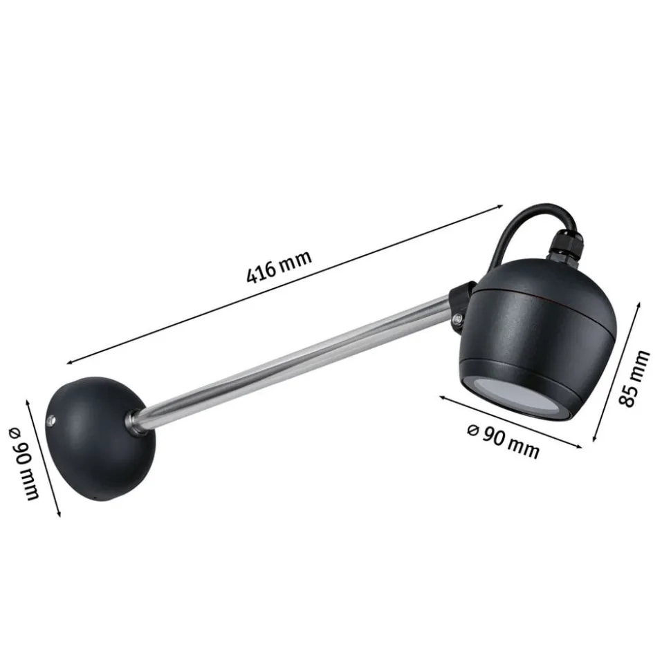 Paulmann Kikolo LED-udendørs-væglampe arm 60°