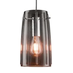 Paulmann lampeskærm Drio, røggrå, Ø 15,2 cm, glas