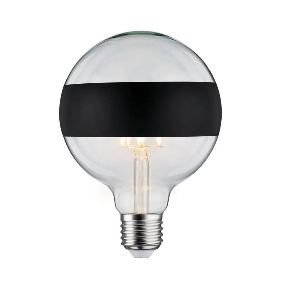 Paulmann LED E27 6,5 W G125 ringspejl, sort