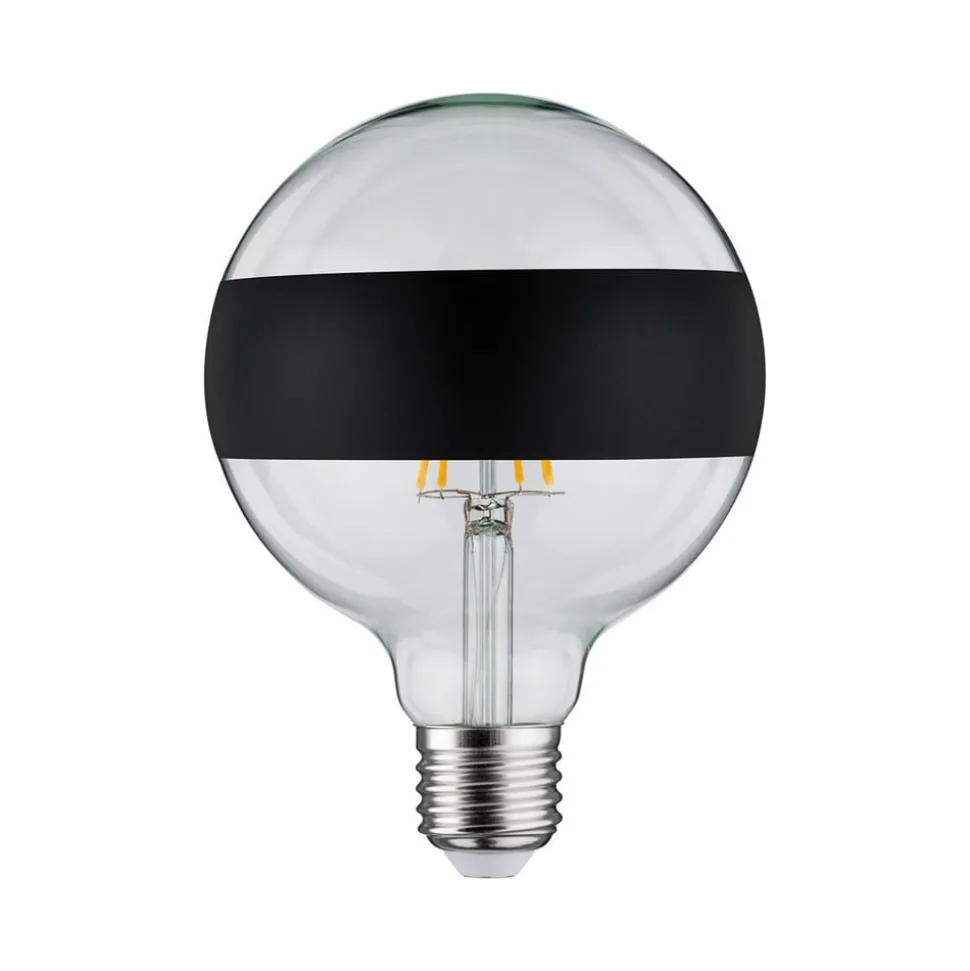 Paulmann LED E27 6,5 W G125 ringspejl, sort
