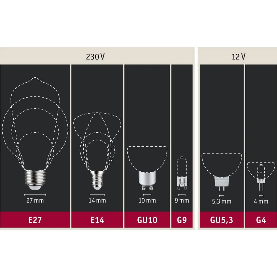 Paulmann LED E27 6,5 W G125 ringspejl, sort