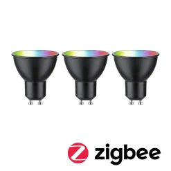 Paulmann LED GU10 4,8W 350lm ZigBee sort 3 stk