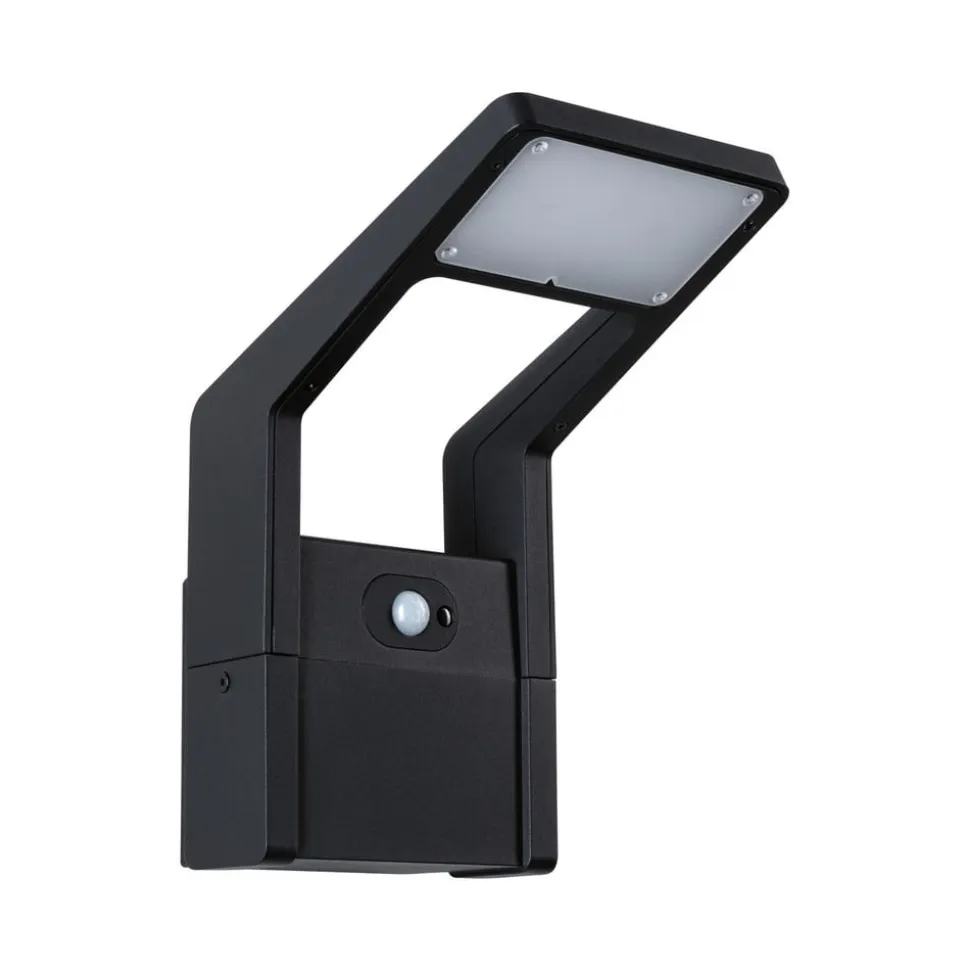 Paulmann LED udendørs væglampe Juntea, aluminium, antracit, sensor