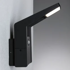 Paulmann LED udendørs væglampe Juntea, aluminium, antracit, sensor