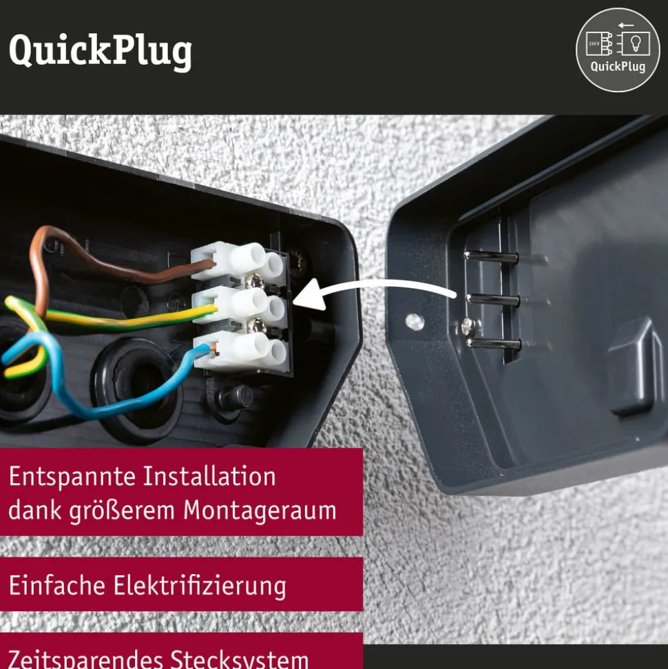 Paulmann LED udendørs væglampe Juntea, aluminium, antracit, sensor