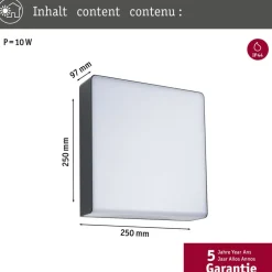 Paulmann LED udendørs væglampe Azalena, sensor, antracit