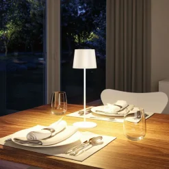 Paulmann LED-bordlampe Gilo, hvid, plast, IP44