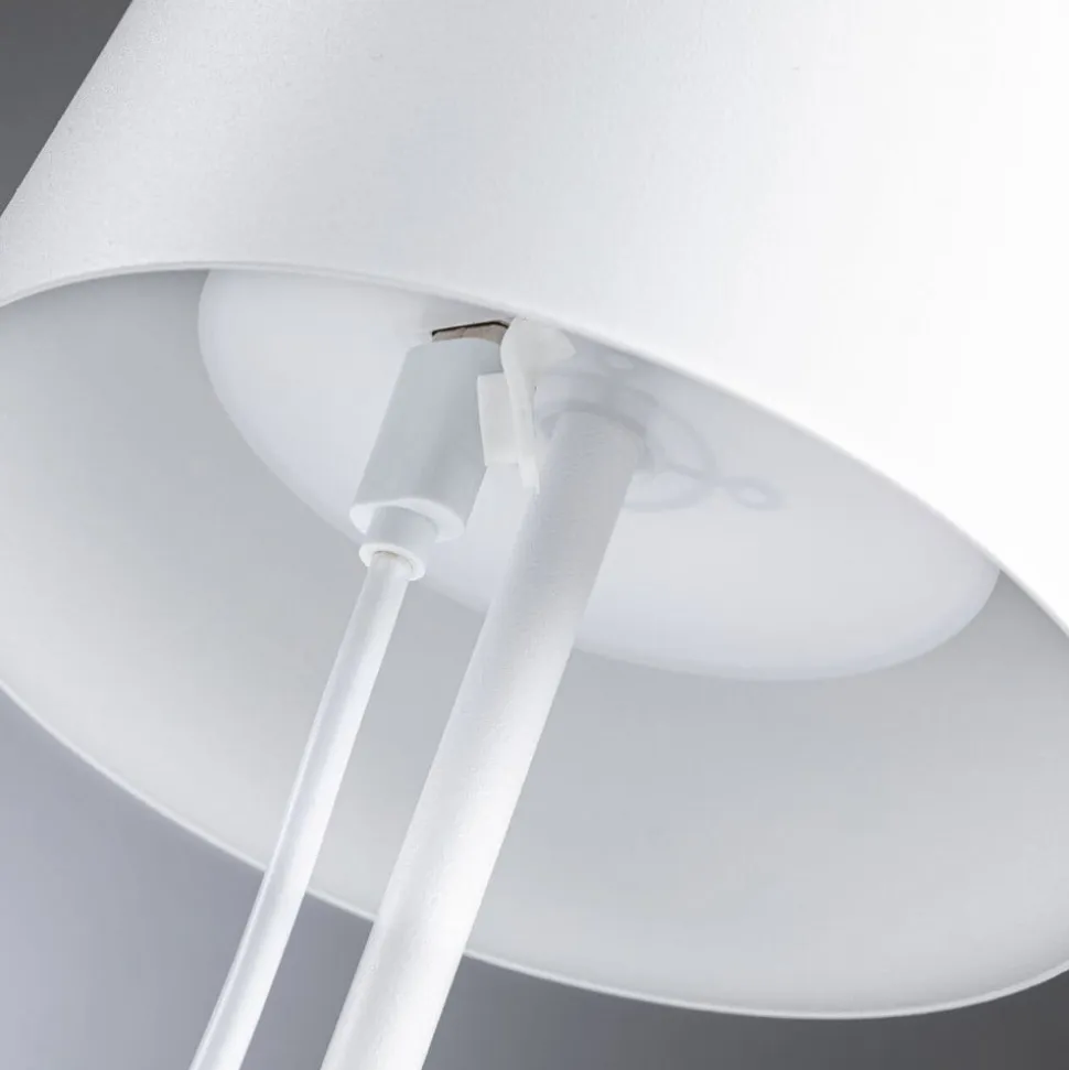 Paulmann LED-bordlampe Gilo, hvid, plast, IP44