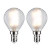 Paulmann LED-dråbepære E14 4,5W 2.700K mat 2x