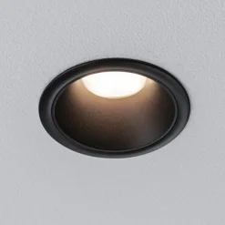 Paulmann LED-indbygningslampe Cole Coin sort Ø9cm IP44 dæmpbar 3 stk.