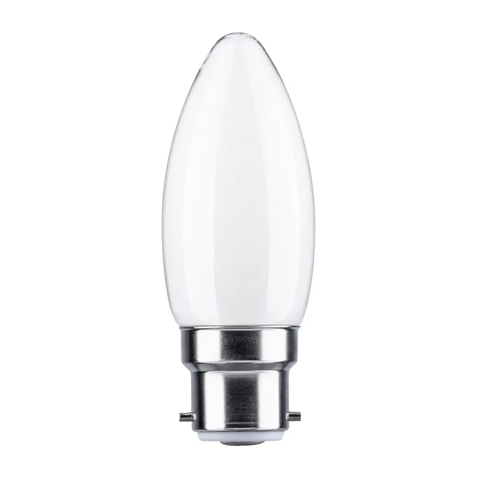 Paulmann LED-kerte B22d 4,7W 2.700 K opal, dæmpes