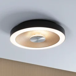 Paulmann LED-loftlampe Volea sort/guld Ø 32 cm IP44 dæmpbar