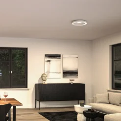 Paulmann LED-loftlampe Volea, hvid/sølv Ø 40 cm IP44 dæmpbar