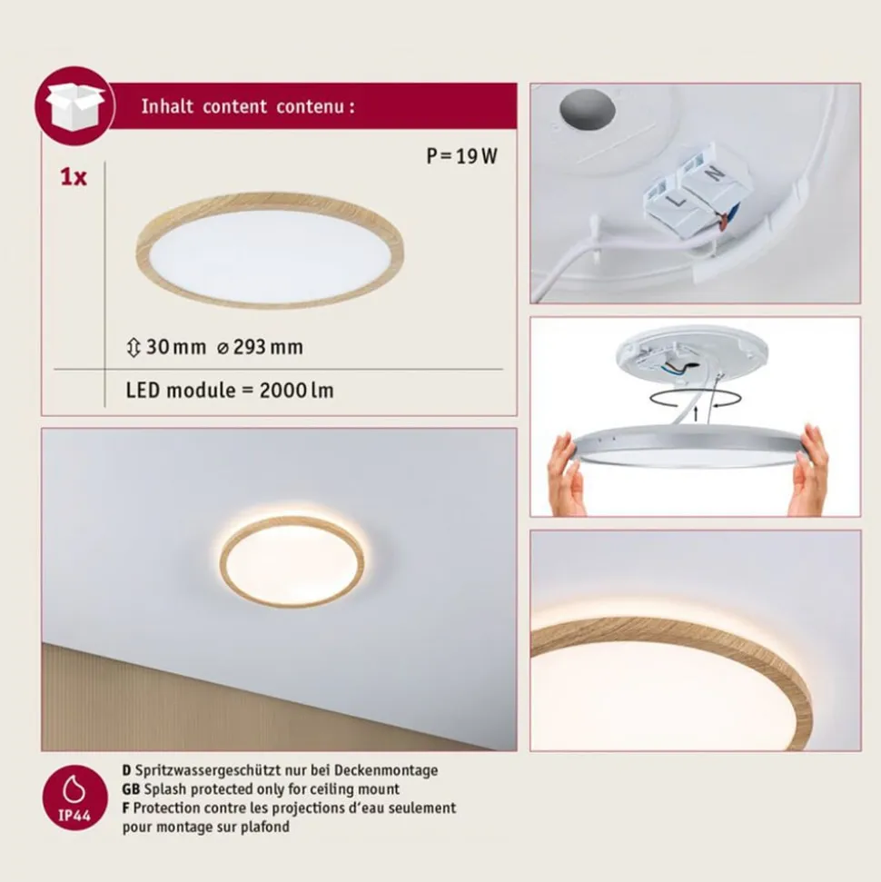 Paulmann LED-loftslampe Atria Shine Ø29cm eg IP44 3.000K