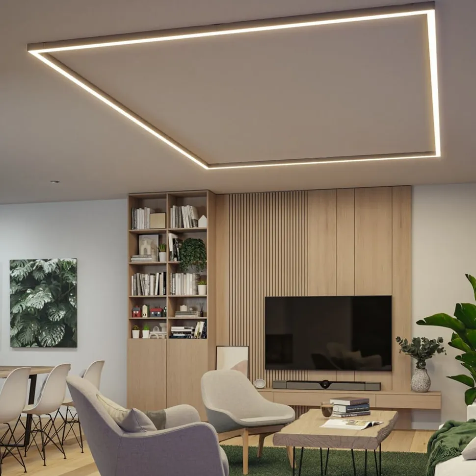 Paulmann LED-lysliste Linion, krom, 150 cm, 3.000 K