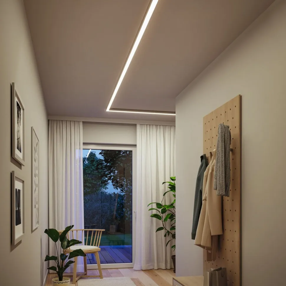Paulmann LED-lysliste Linion, krom, 150 cm, 3.000 K