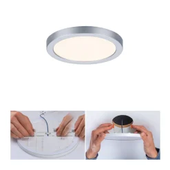 Paulmann LED-panel Areo 3.000 K rund krom 11,8cm