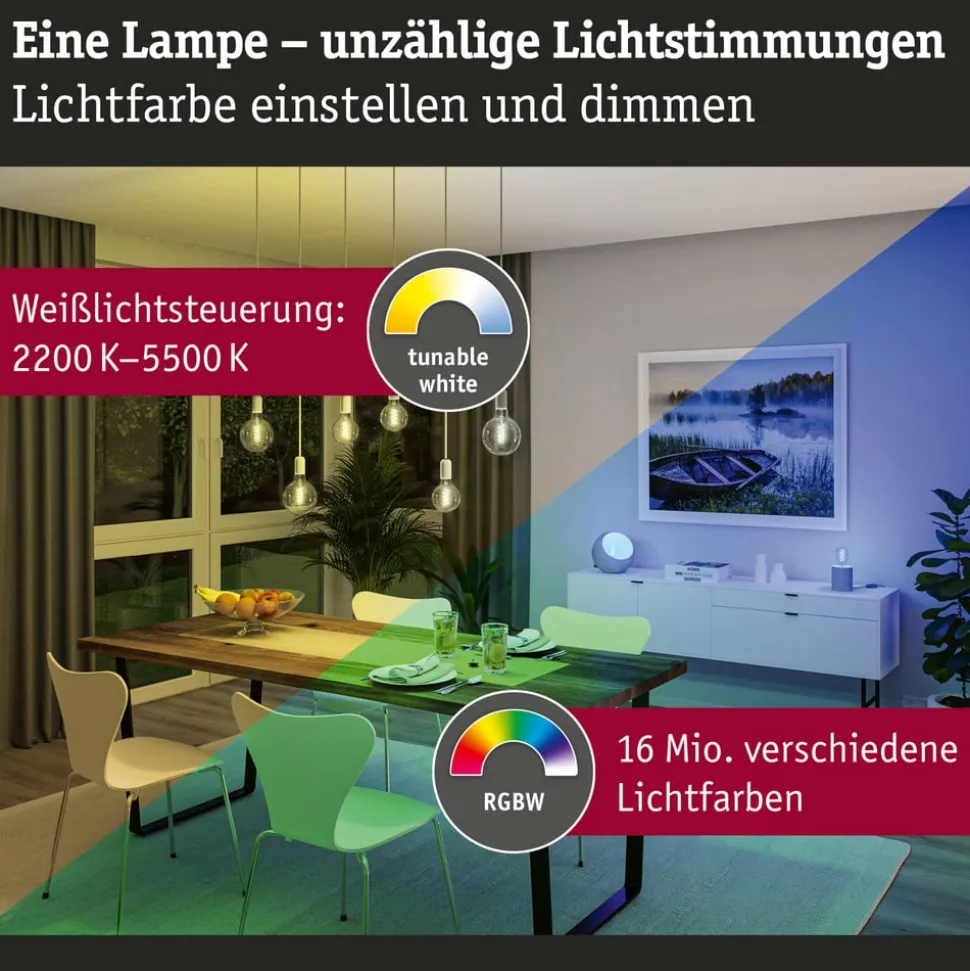 Paulmann LED-pære ZigBee E27 6,3W RGBW guld 3 stk